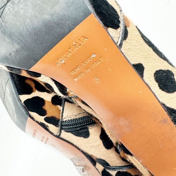 Aquatalia Marilisa Weatherproof Genuine Calf Hair Bootie Leopard Women’s Size 8 - Picture 9 of 10